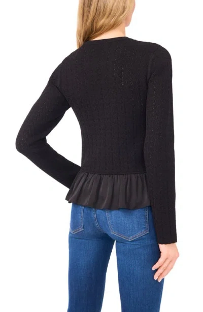 Ted Baker Irene Pointelle Crewneck Peplum Sweater In Multi