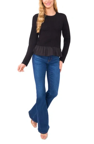 Ted Baker Irene Pointelle Crewneck Peplum Sweater In Multi