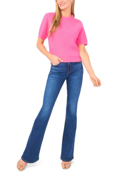 Ted Baker Liya Short Sleeve Rib Sweater In Animal Print