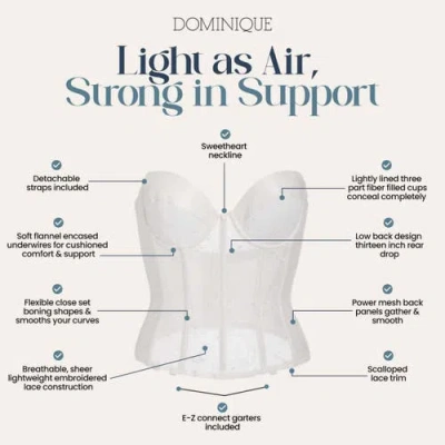 Dominique Intimates Alana Low Back Convertible Strapless Longline Bra In White