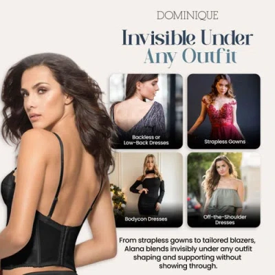 Dominique Intimates Alana Low Back Convertible Strapless Longline Bra In Black