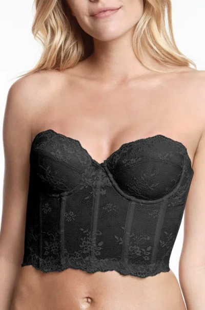 Dominique Intimates Tayler Ultra Low Back Strapless Lace Bra In Black