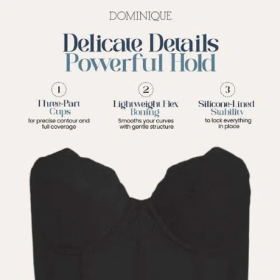 Dominique Intimates Tayler Ultra Low Back Strapless Lace Bra In Black