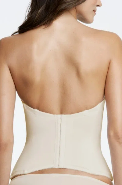 Dominique Intimates Paige Seamless Padded Microfiber Longline Strapless Bra In White