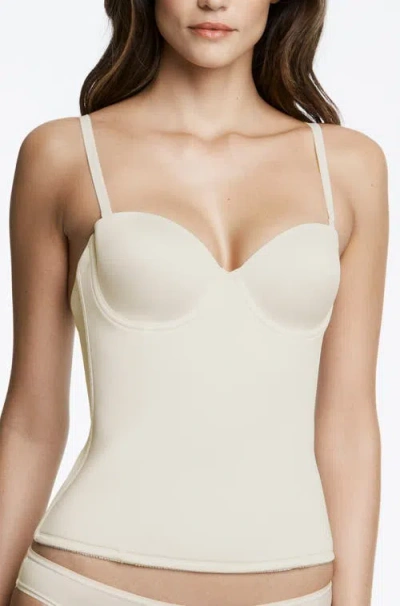 Dominique Intimates Paige Seamless Padded Microfiber Longline Strapless Bra In White
