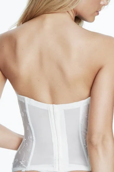 Dominique Intimates Rosemarie Embroidered Lace Strapless Longline Bridal Bra In White