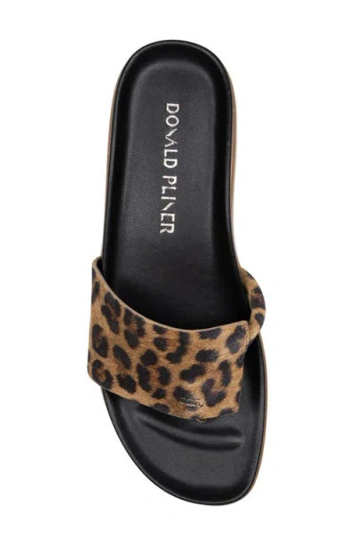 Donald Pliner Leopard Print Slide Sandal In Brown