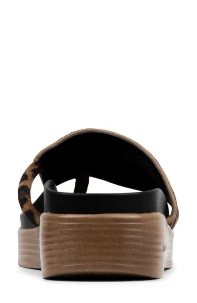 Donald Pliner Leopard Print Slide Sandal In Brown