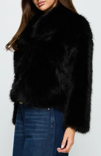 Princess Polly Wayland Faux Fur Jacket In Black
