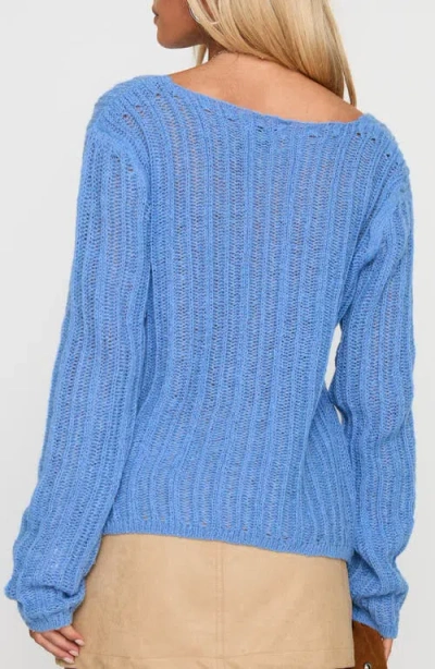 Princess Polly Lenker Asymmetric Button Cardigan In Blue