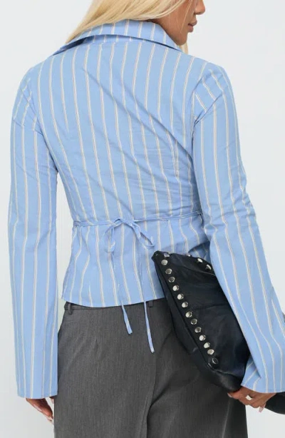 Princess Polly Ameliah Twist Crop Shirt In Blue