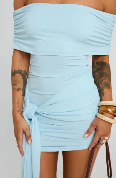 Princess Polly Island Off The Shoulder Tie Waist Minidress In Multi