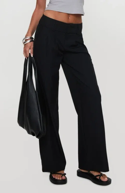 Princess Polly Two Lovers Low Rise Straight Leg Pants In Black