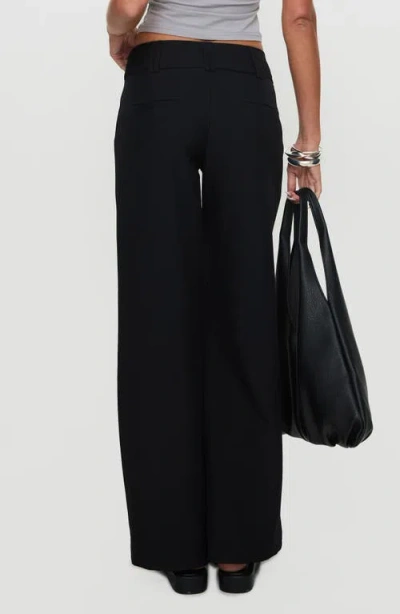 Princess Polly Two Lovers Low Rise Straight Leg Pants In Black