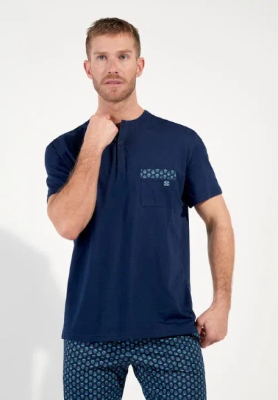 Hom Cairo Short Pajama Set In Blue