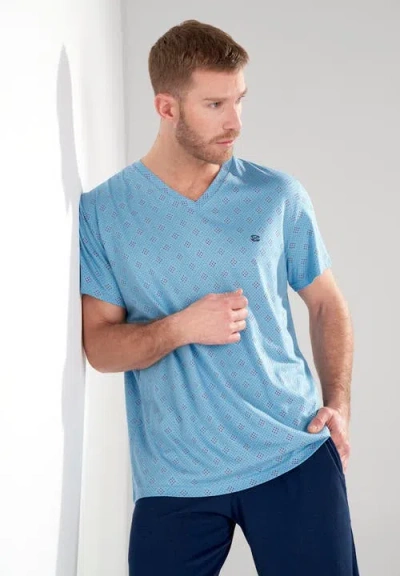 Hom Walter Short Pajama Set In Blue