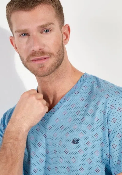 Hom Walter Short Pajama Set In Blue