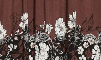 City Chic Hattie Floral Print Long Sleeve Maxi Dress In Brown