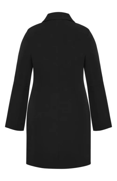 City Chic Ryleigh Long Sleeve Coat Dress In Animal Print