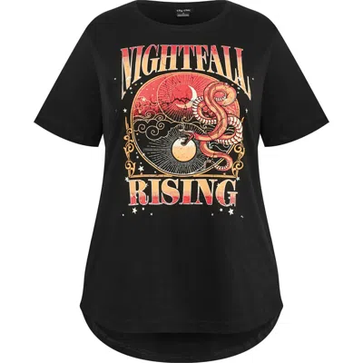 City Chic Brinley Cotton Graphic T-shirt In Black