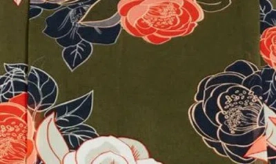 City Chic Kataleya Long Sleeve Chiffon Maxi Wrap Dress In Multi