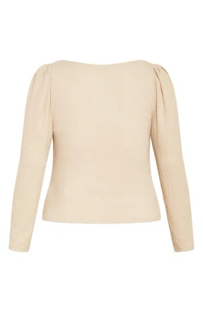 City Chic Jacqueline Texture Top In Neutral