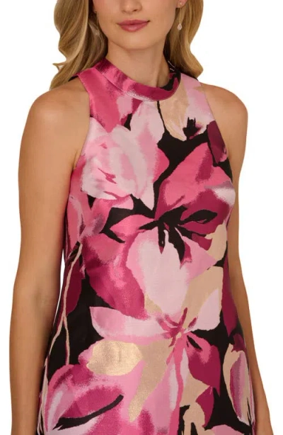 Adrianna Papell Metallic Floral Sleeveless Minidress In Multi