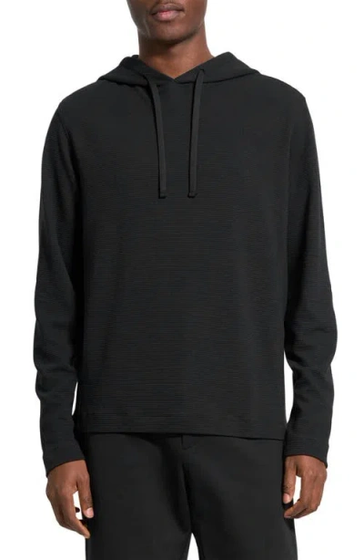 Theory Delroy In Studio T Jacquard Relaxed Fit Hoodie In Blue