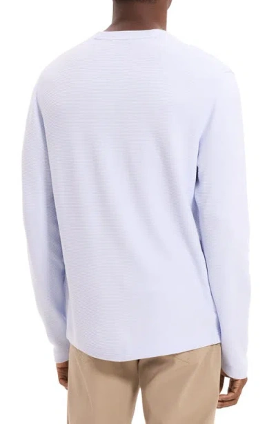Theory Delroy In Studio T Jacquard Relaxed Fit Long Sleeve Tee In White