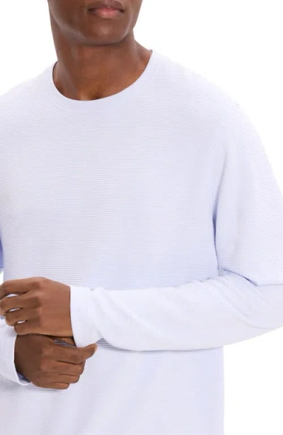 Theory Delroy In Studio T Jacquard Relaxed Fit Long Sleeve Tee In White
