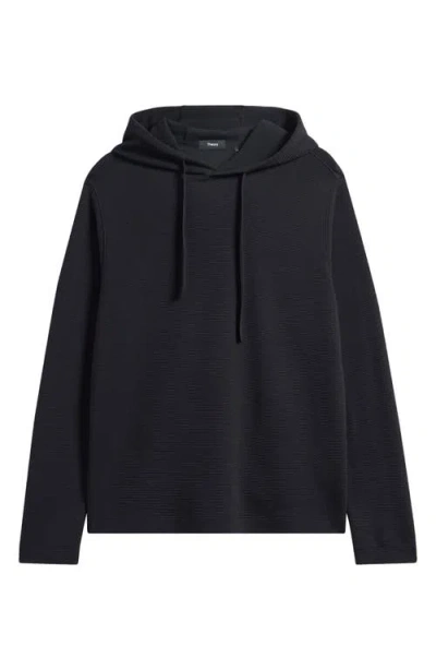 Theory Delroy In Studio T Jacquard Relaxed Fit Hoodie In Blue