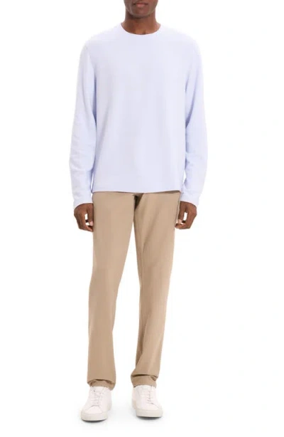 Theory Delroy In Studio T Jacquard Relaxed Fit Long Sleeve Tee In White