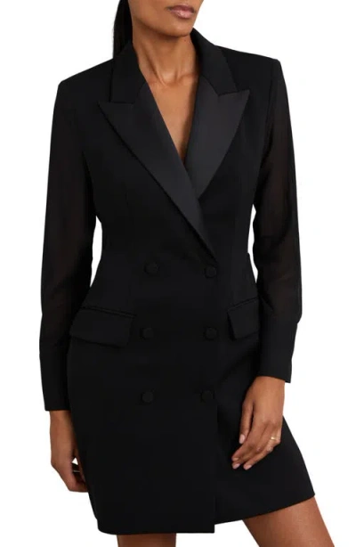 Reiss Adina Double Breasted Blazer Dress In Black