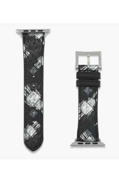 Mcm 42-49mm Apple Watch Band In Black