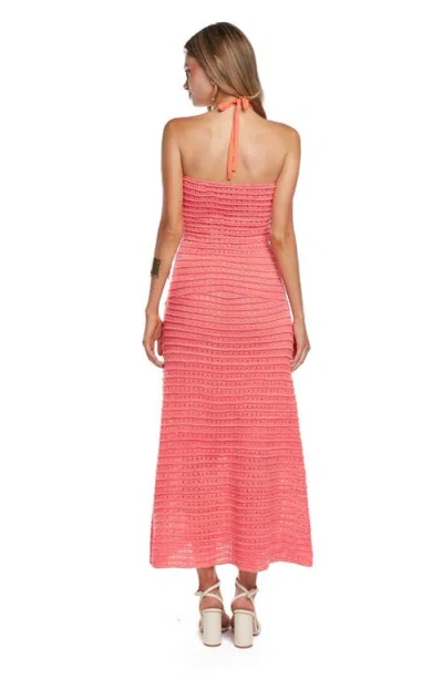 Capittana Zully Sunset Crochet Cover-up Dress In Pink
