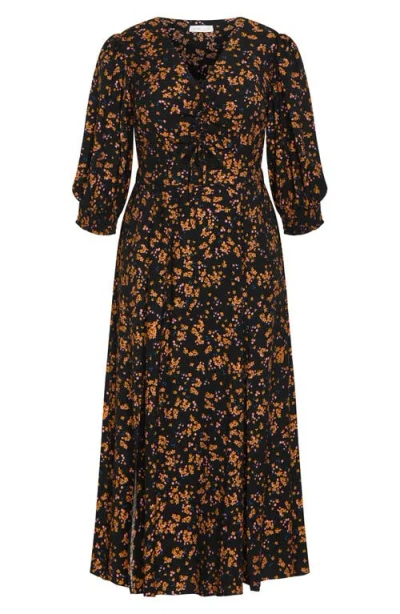 City Chic Jolene Floral Maxi Dress In Multi
