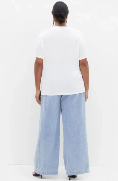 City Chic Blinged Up Embellished T-shirt In White