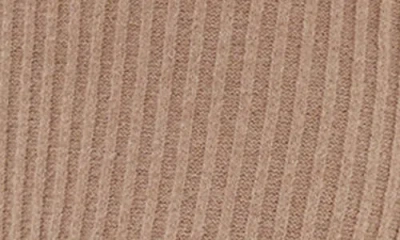 City Chic Sarah Long Sleeve Rib Sweater Midi Dress In Brown