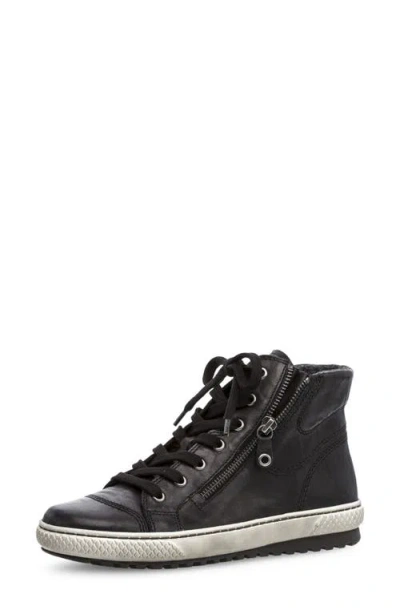 Gabor 73.754 Zip High Top Sneaker In Black