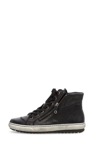 Gabor 73.754 Zip High Top Sneaker In Black