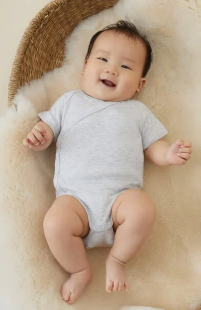 Mori Short Sleeve Kimono Bodysuit In Gray