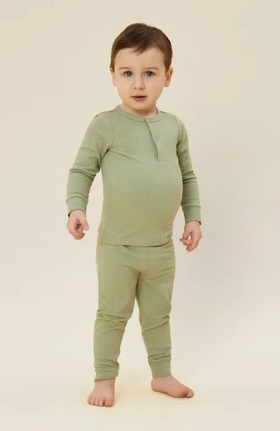 Mori Ribbed Pyjamas In Green