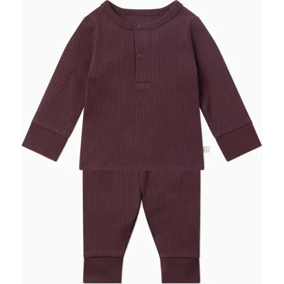 Mori Ribbed Pyjamas In Burgundy