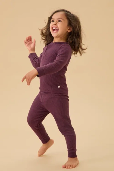 Mori Ribbed Pyjamas In Burgundy