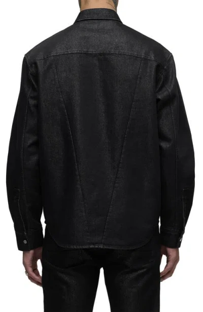 Hudson Jeans Snap-up Denim Overshirt In Black