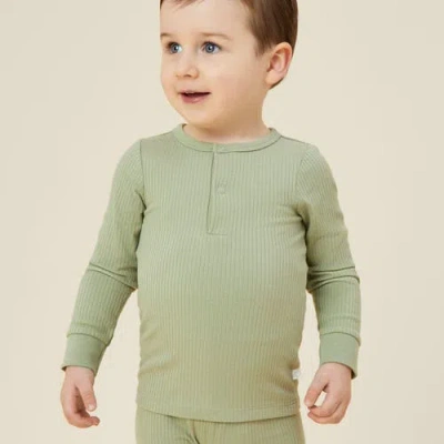 Mori Ribbed Pyjamas In Green
