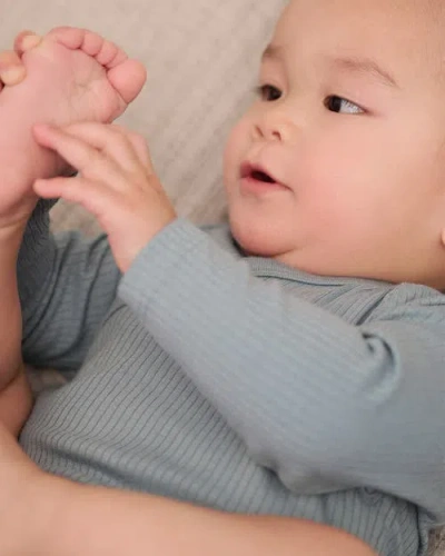 Mori Ribbed Long Sleeve Bodysuit In Multi