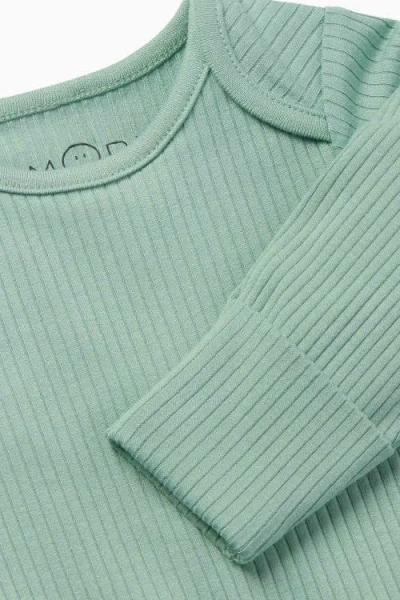 Mori Ribbed Long Sleeve Bodysuit In Multi