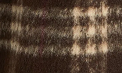 Dra Ginny Check Wool Blend Longline Coat In Brown