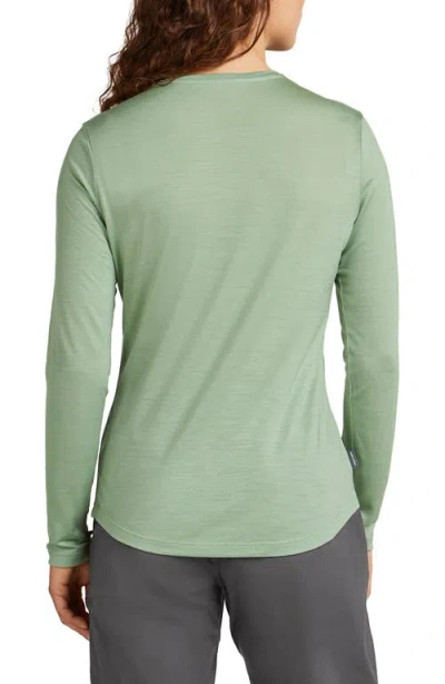 Icebreaker Lycoell & Merino Blend 125 Cool-lite Sphere Iii Long Sleeve T-shirt In Green